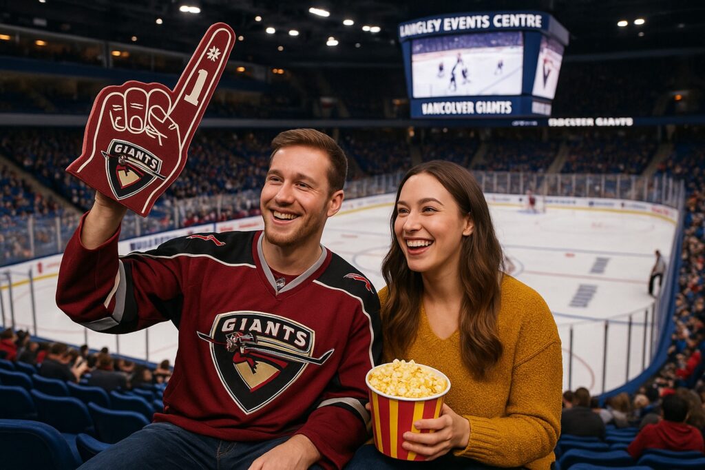 cheering fans at langley events centre hockey game | GPS: 49.145898, -122.523642