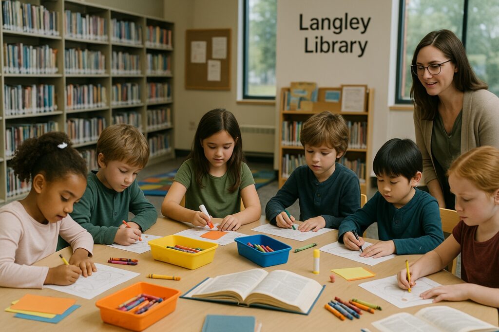 children creating art at local library | GPS: 49.120974, -122.561704