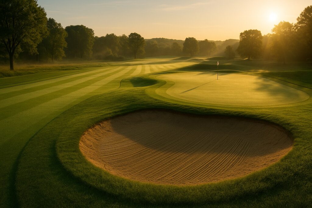 golf course sand bunker sunrise directory | GPS: 49.163146, -122.497302