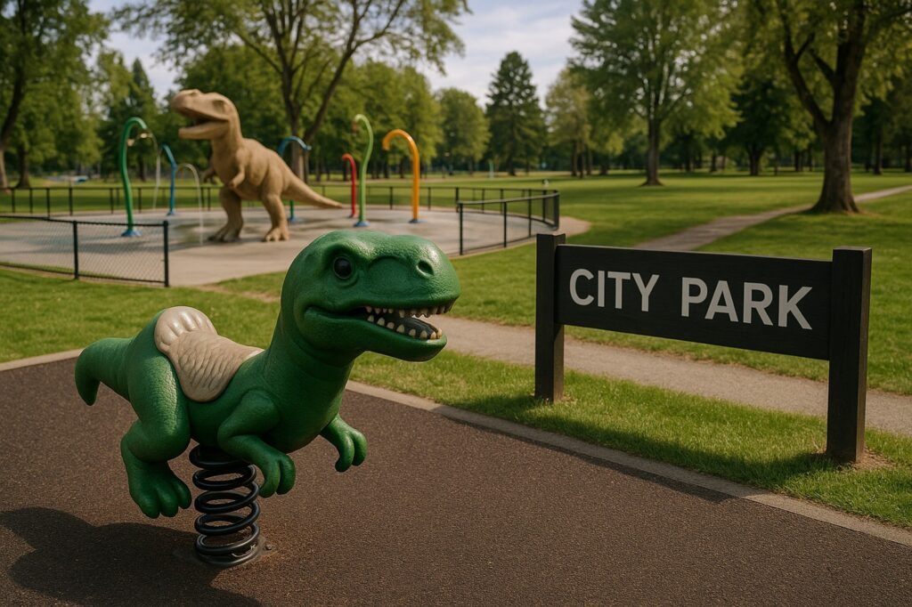 green dinosaur spring rider in city park directory Parks In Maple Ridge for family outings green dinosaur spring rider in city park directory | GPS: 49.194951, -122.448735
