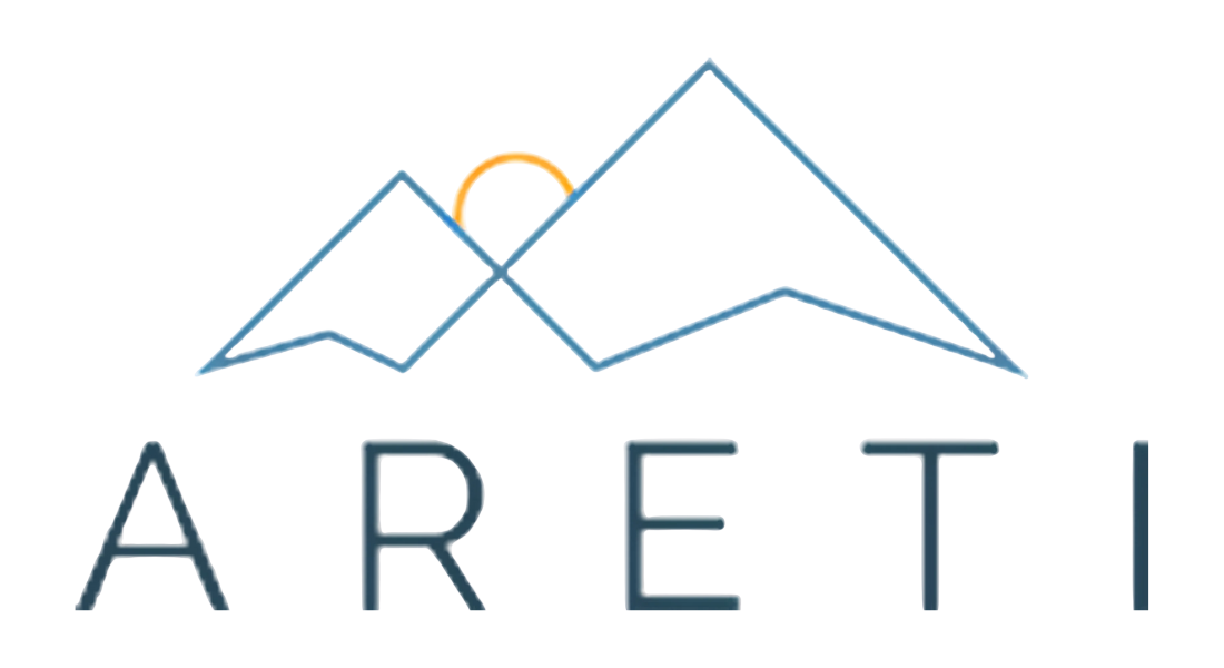 The logo displays the word "ARETI" under an abstract image of mountains and sun, possibly representing Maple Ridge BC's natural beauty.