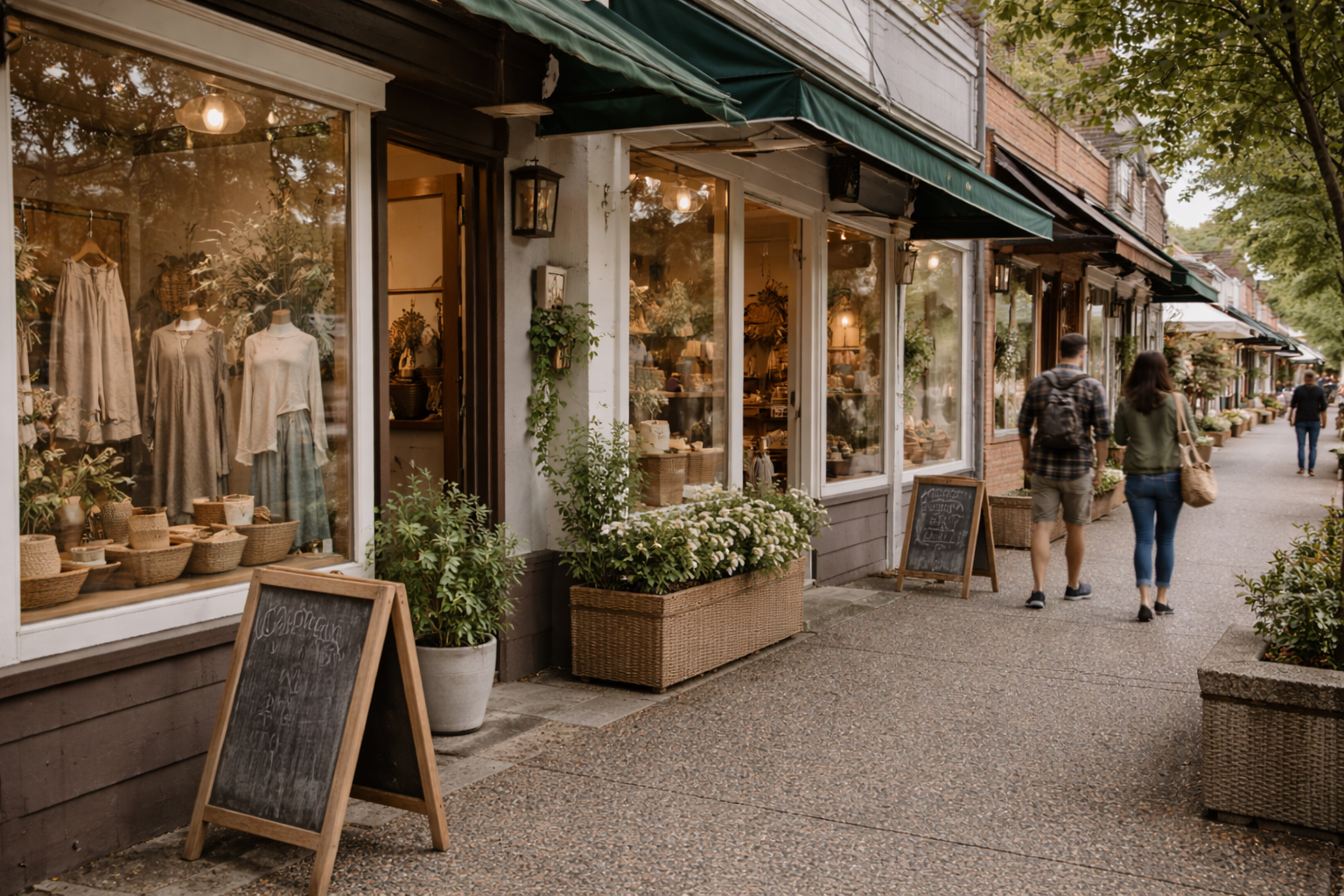 charming-business-district-with-local-shops-and-customers
