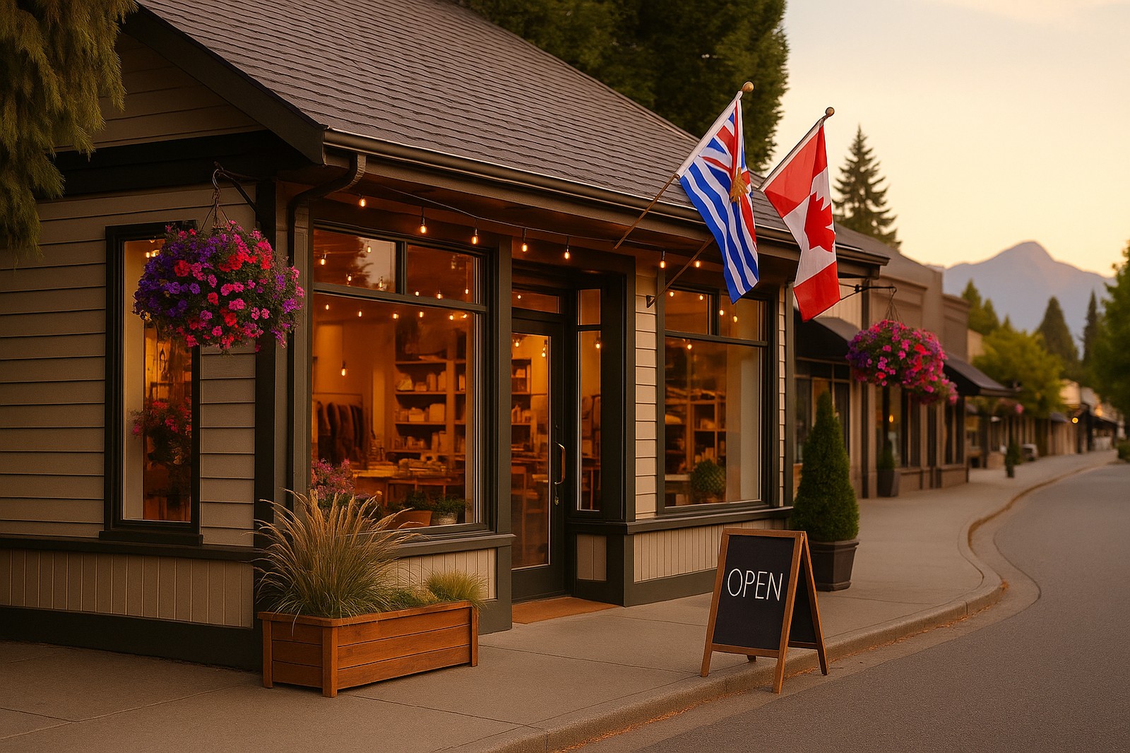 charming storefront open sign directory | GPS: 49.123657, -122.557606