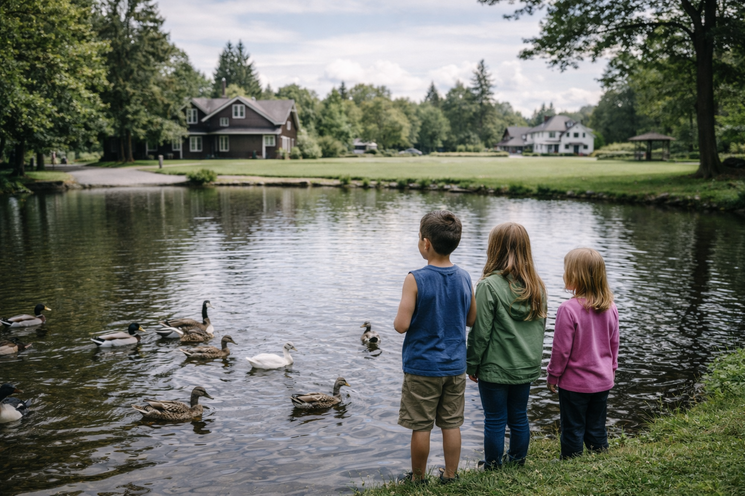 children watching ducks in pond maple ridge park scene Parks In Maple Ridge for family outings children-watching-ducks-in-pond-maple-ridge-park-scene