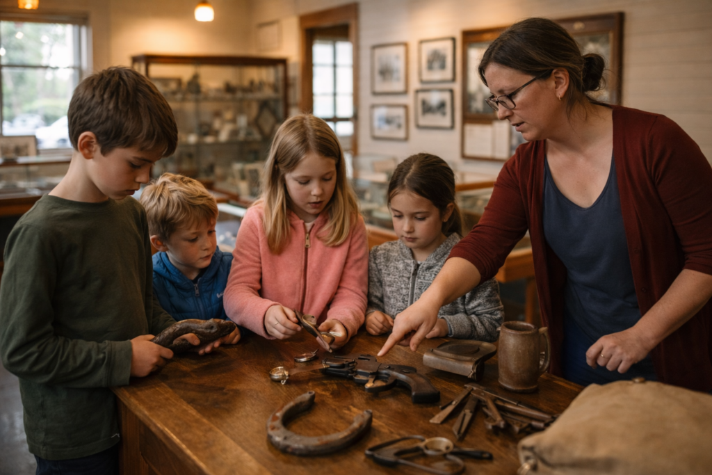 exploring historical artifacts at maple ridge museum children learning Educational Fun for Kids: Maple Ridge BC exploring-historical-artifacts-at-maple-ridge-museum-children-learning