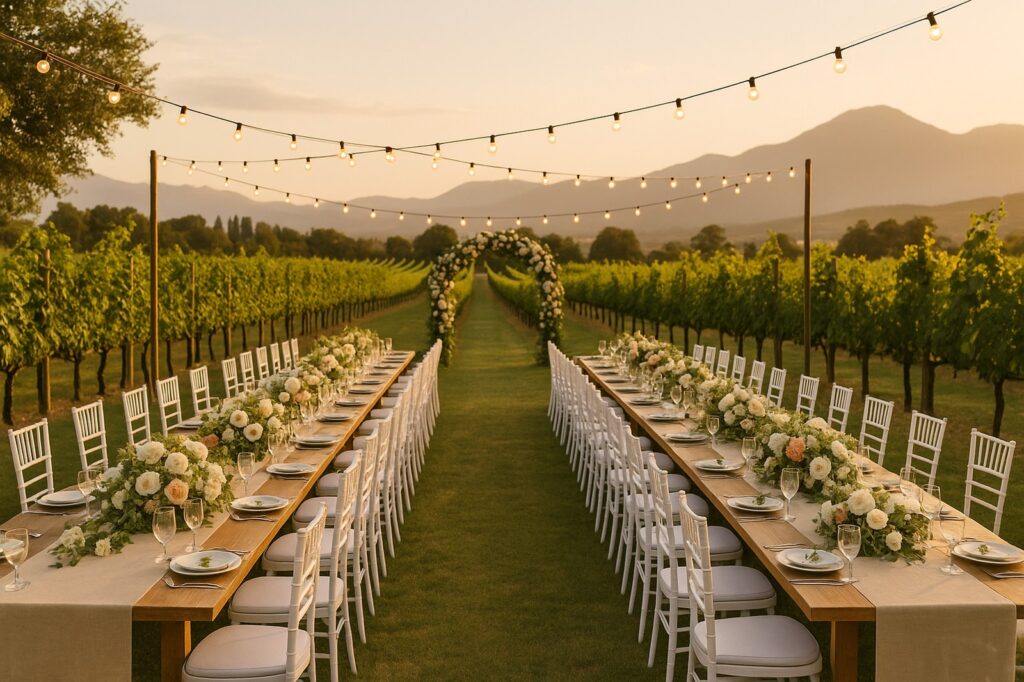 outdoor wedding reception vineyard directory | GPS: 49.126337, -122.553513