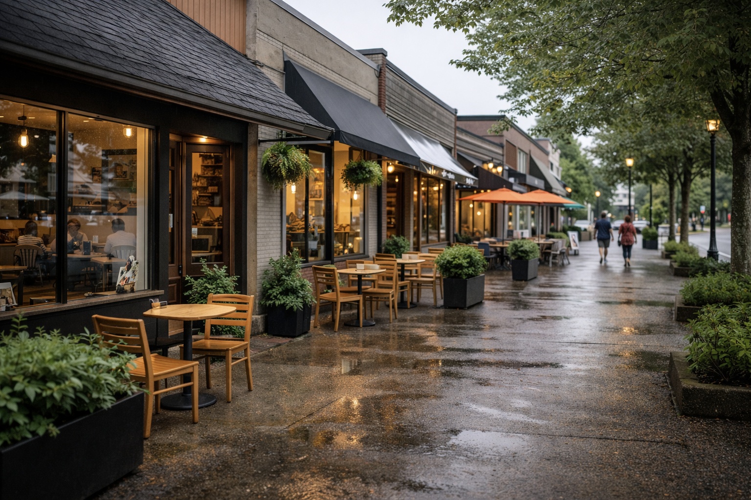 rainy day street side cafes directory