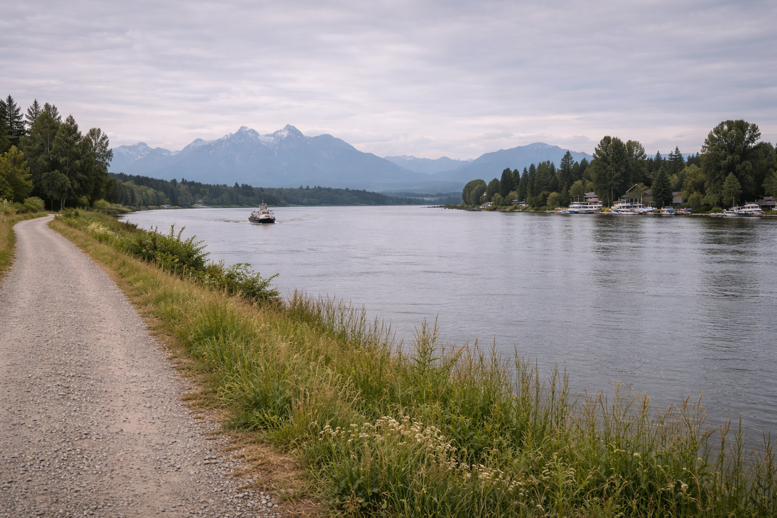 river path with boats and mountains directory Maple Ridge BC Photo Spots: Beautiful Views river-path-with-boats-and-mountains-directory