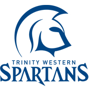 Logo for Trinity Western Spartans in Maple Ridge, BC, featuring a blue stylized Spartan helmet above the team name.