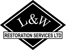 A logo for L&W Restoration Services LTD against a green background. It is likely a company providing services in Maple Ridge, BC.